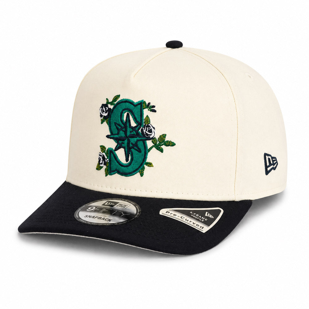 MLB Seattle Mariners New Era Two-Tone Summer Flower 9FIFTY A-Frame Snapback Hat - Cream