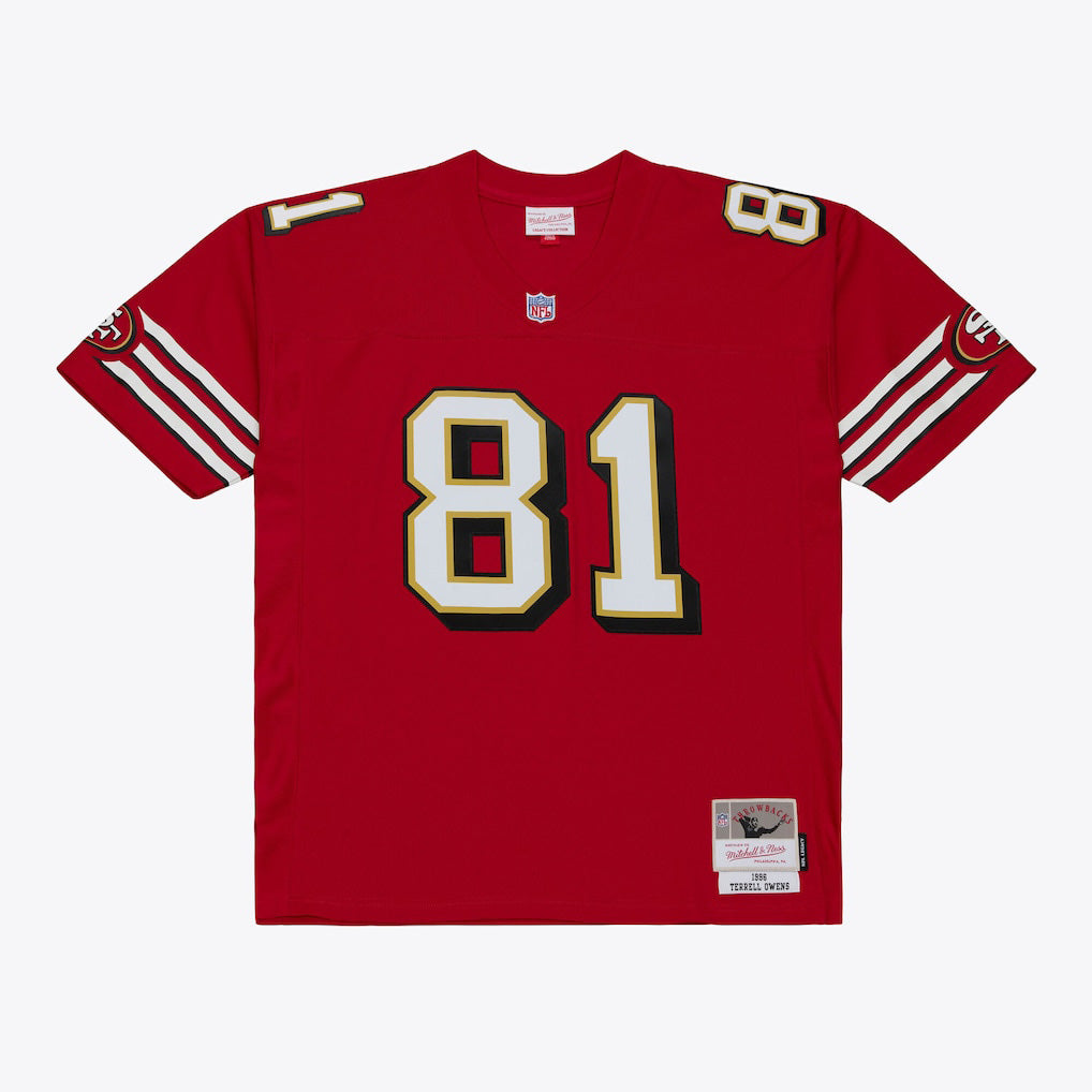 NFL San Francisco 49ers Terrell Owens Mitchell & Ness 1996 Legacy Jersey- Red