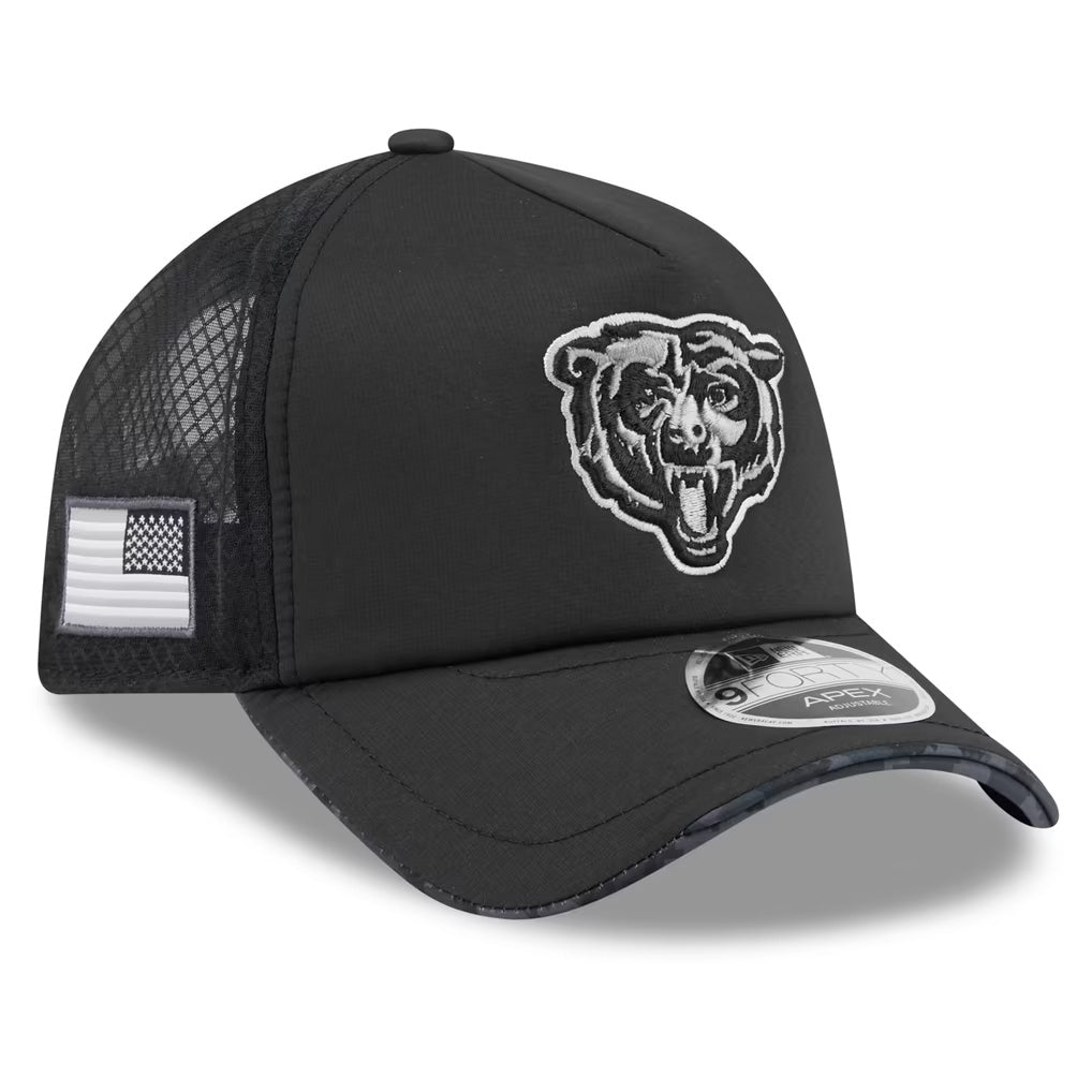 NFL Chicago Bears New Era 2026 Salute to Service Apex 9FORTY Snapback Hat- Black