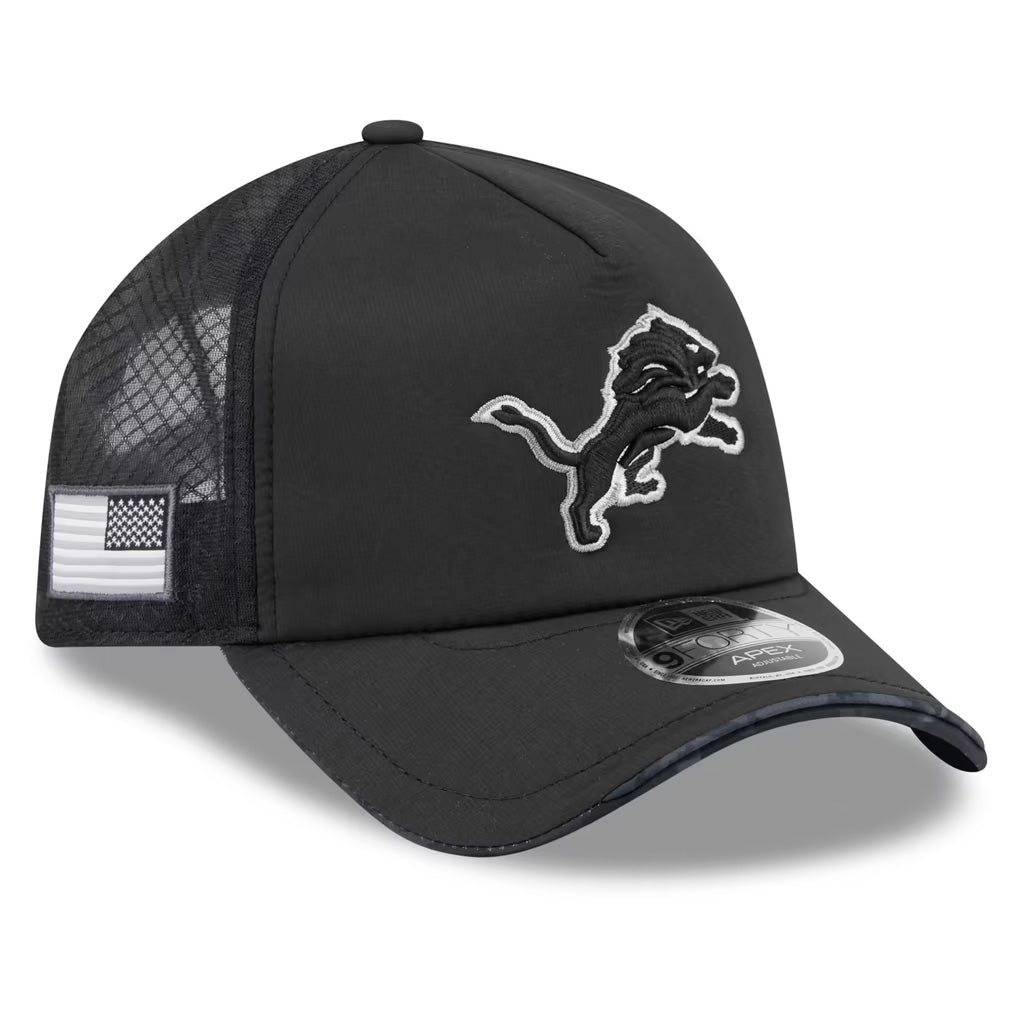 NFL Detroit Lions New Era 2026 Salute to Service Apex 9FORTY Snapback Hat- Black