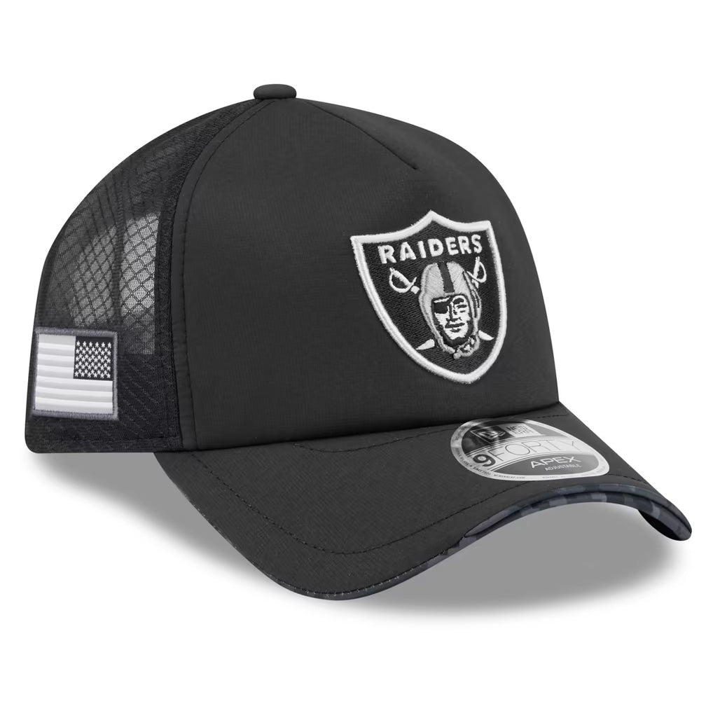 NFL Las Vegas Raiders New Era 2026 Salute to Service Apex 9FORTY Snapback Hat- Black