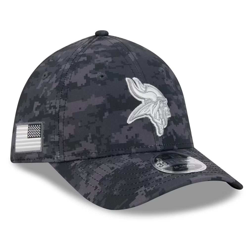 NFL Minnesota Vikings New Era 2026 Salute to Service 39THIRTY Flex Fit Hat- Black