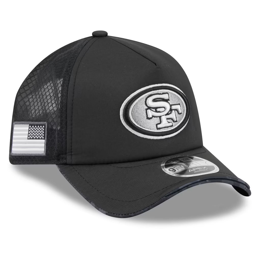 NFL San Francisco 49ers New Era 2026 Salute to Service Apex 9FORTY Snapback Hat- Black