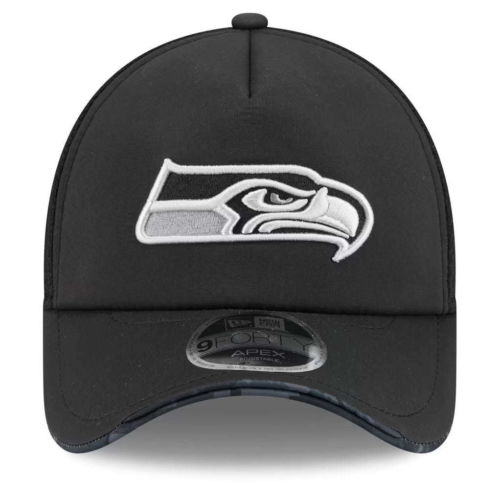 NFL Seattle Seahawks New Era 2026 Salute to Service Apex 9FORTY Snapback Hat- Black