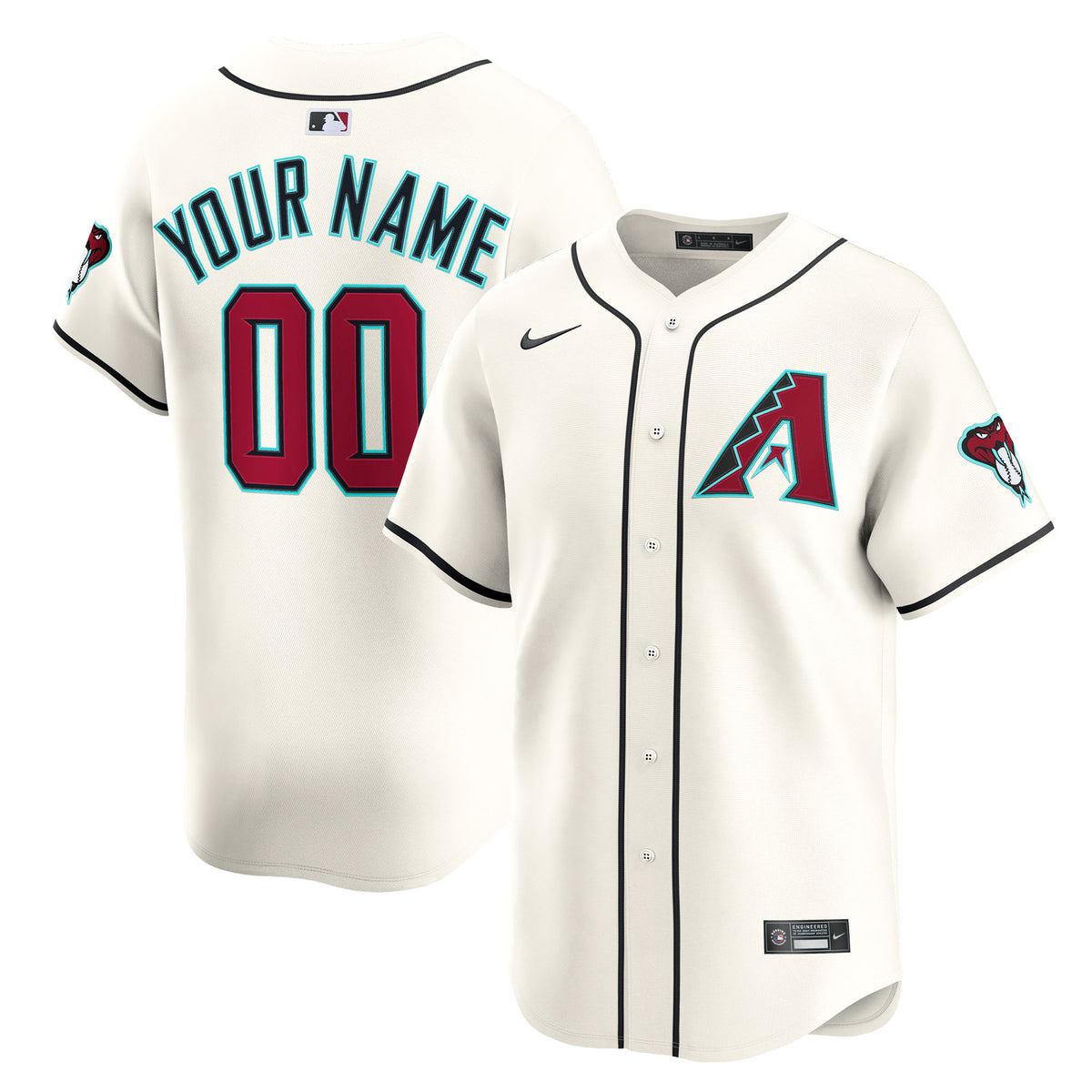 MLB Arizona Diamondbacks Custom Nike Home Limited Jersey - White
