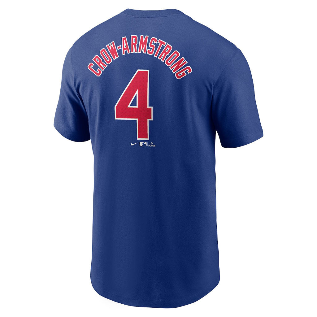 MLB Chicago Cubs Pete Crow-Armstrong Nike Fuse Name & Number T-Shirt - Blue