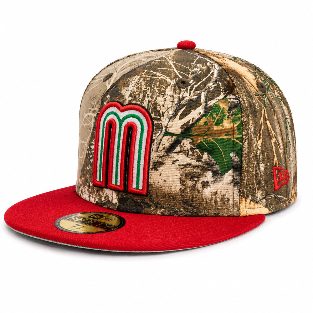 WBC Mexico New Era Team Terrain 59FIFTY Fitted Hat- Real Tree