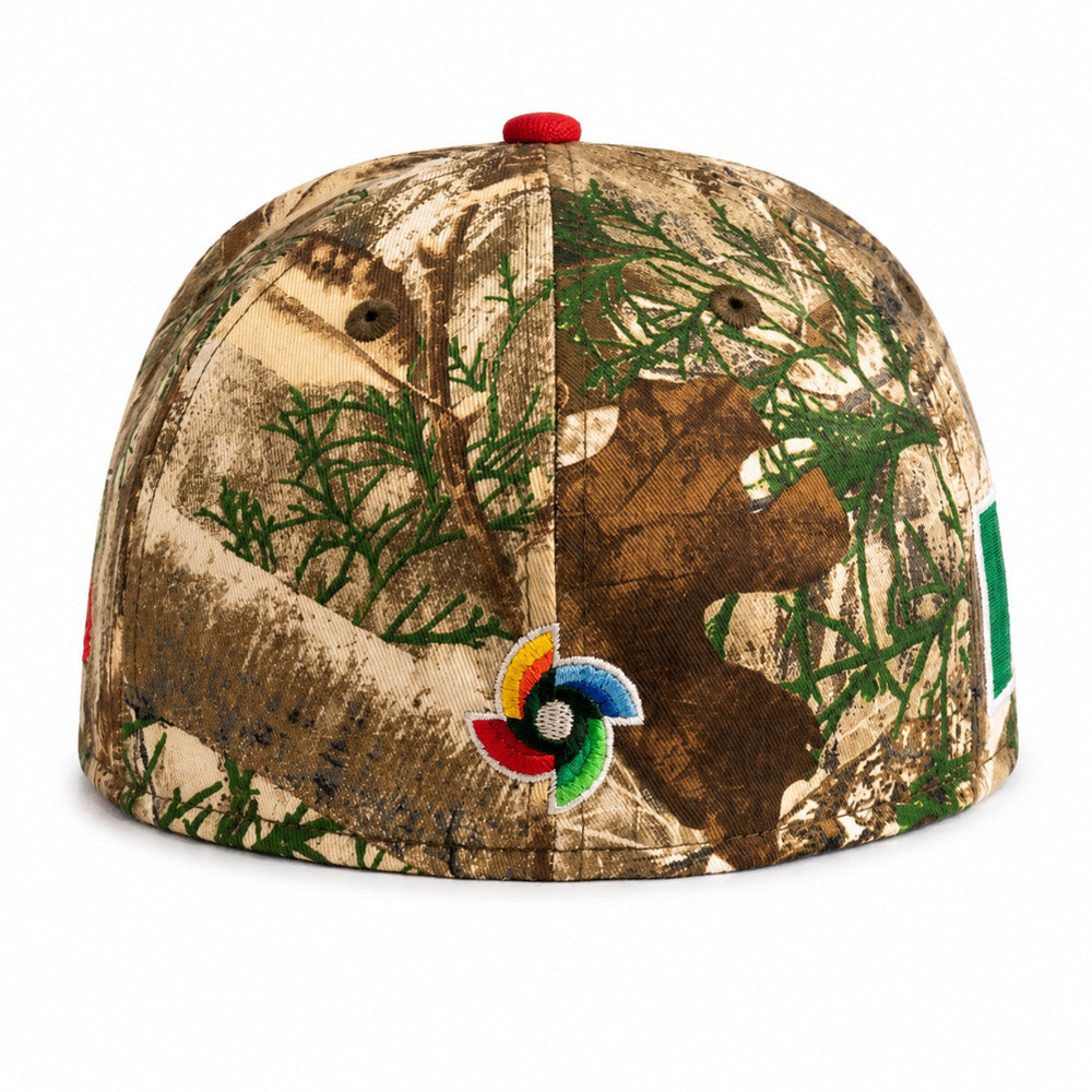 WBC Mexico New Era Team Terrain 59FIFTY Fitted Hat- Real Tree