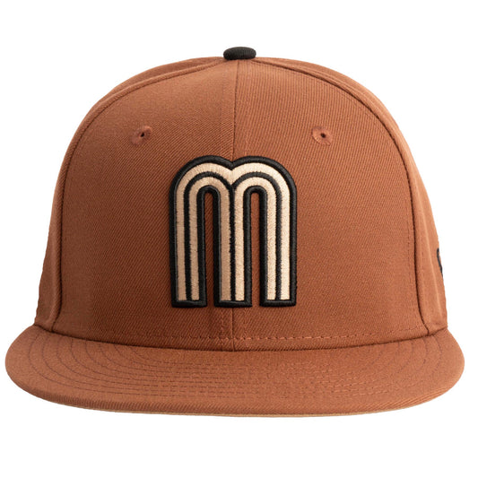 WBC Mexico New Era Jolly Roger 59FIFTY Fitted Hat- Brown