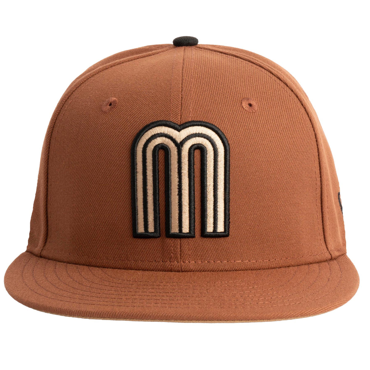 WBC Mexico New Era Jolly Roger 59FIFTY Fitted Hat- Brown