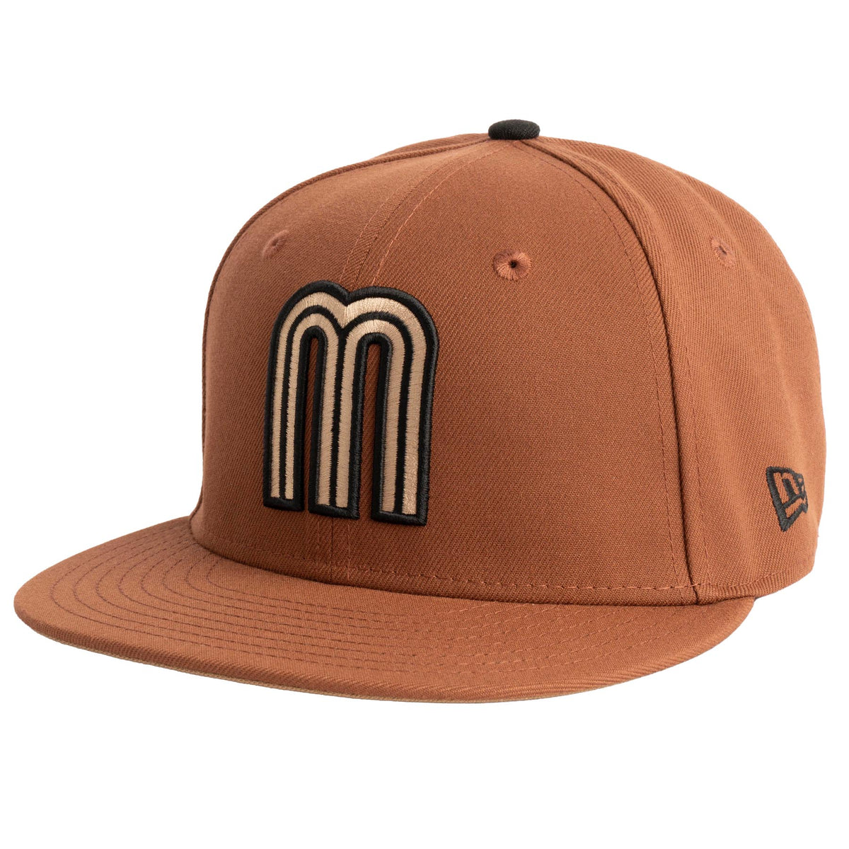 WBC Mexico New Era Jolly Roger 59FIFTY Fitted Hat- Brown