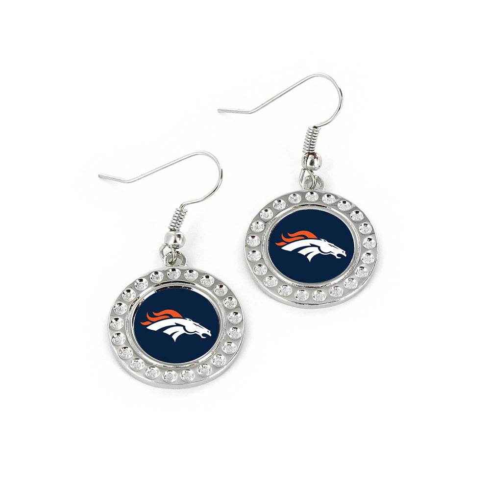 NFL Denver Broncos Aminco Dimple Dangle Earrings