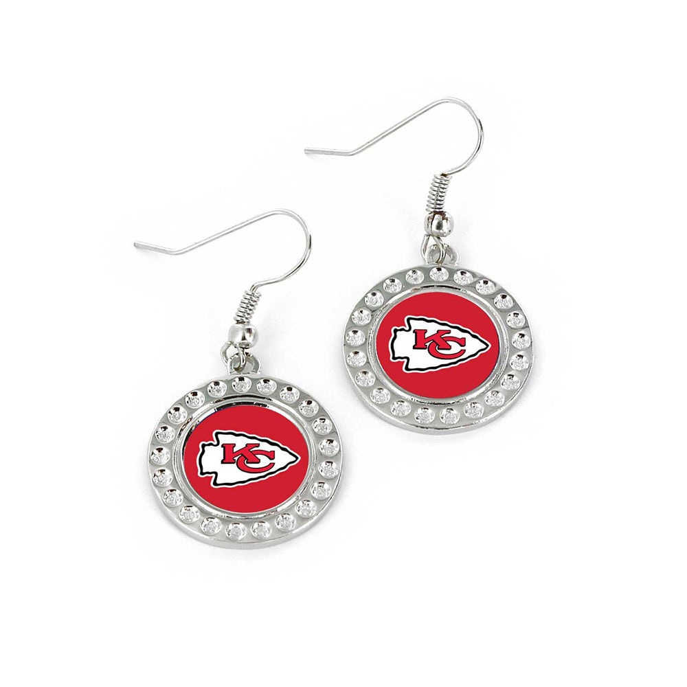 NFL Kansas City Chiefs Aminco Dimple Dangle Earrings
