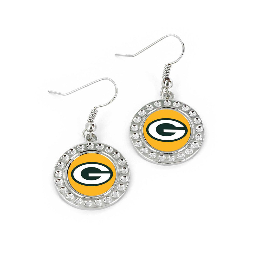 NFL Green Bay Packers Aminco Dimple Dangle Earrings