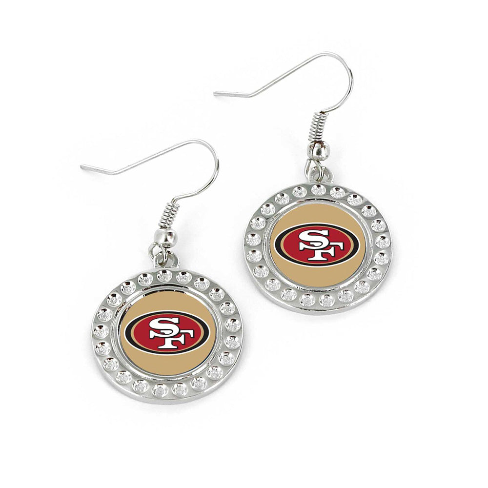 NFL San Francisco 49ers Aminco Dimple Dangle Earrings