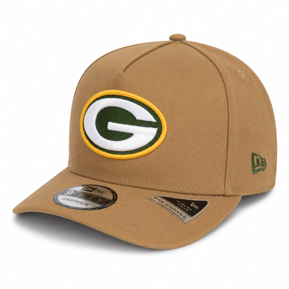 NFL Green Bay Packers New Era Khaki 9FIFTY A-Frame Snapback Hat - Khaki