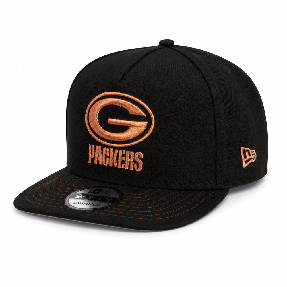 NFL Green Bay Packers New Era Copper Mine 9FIFTY A-Frame Snapback Hat - Black