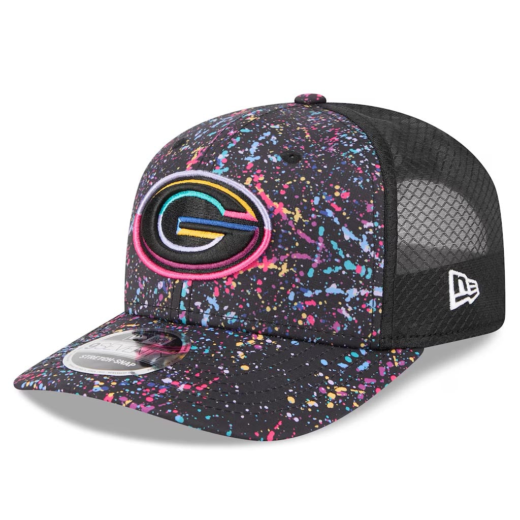 NFL Green Bay Packers New Era 2025 Crucial Catch 9SEVENTY Stretch-Snapback Hat - Black