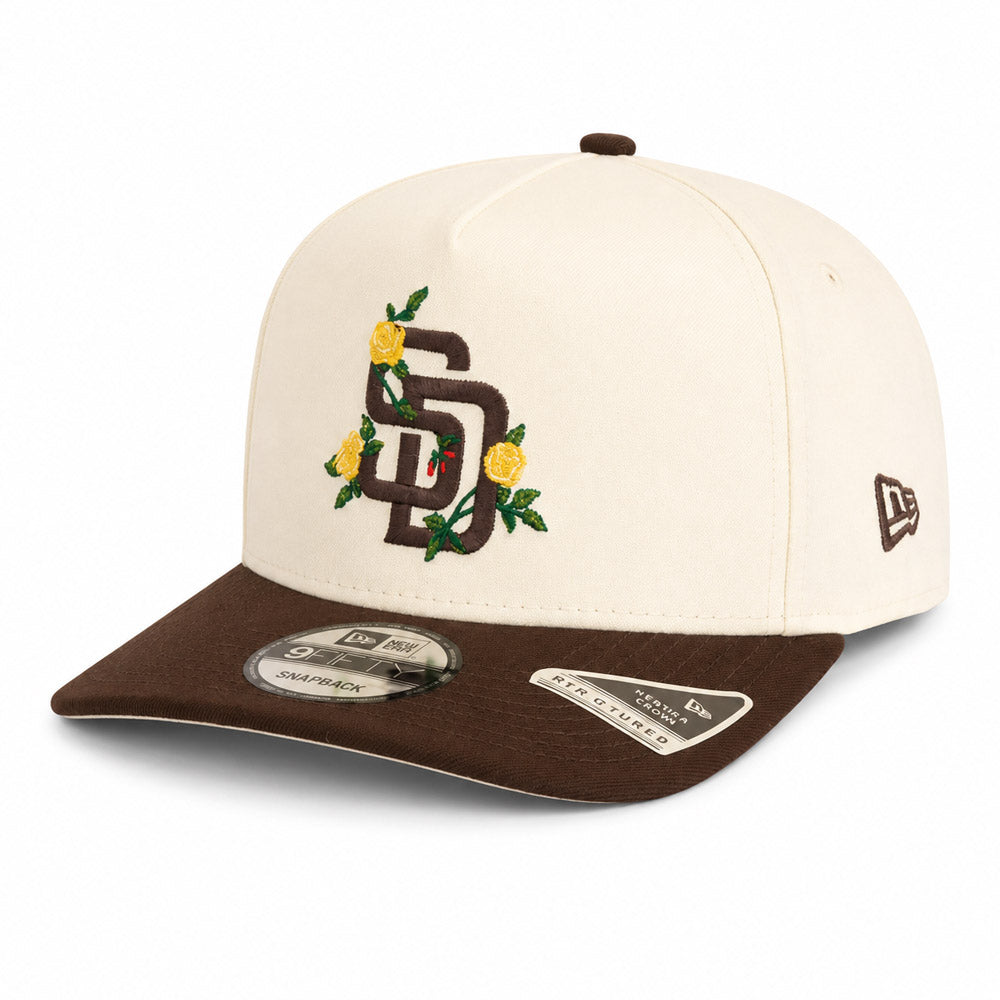 MLB San Diego Padres New Era Two-Tone Summer Flower 9FIFTY A-Frame Snapback Hat - Cream