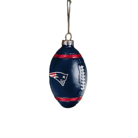 NFL New England Patriots FOCO Glass Football Ornament