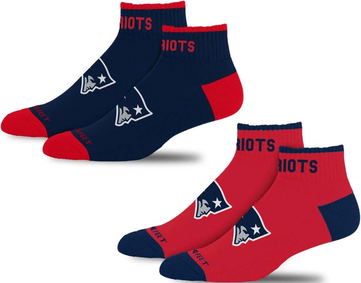 NFL New England Patriots For Bare Feet Front & Center 2-Pack Sock