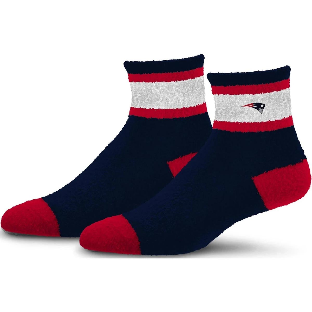 NFL New England Patriots For Bare Feet Cuff Stripe Sock- Blue