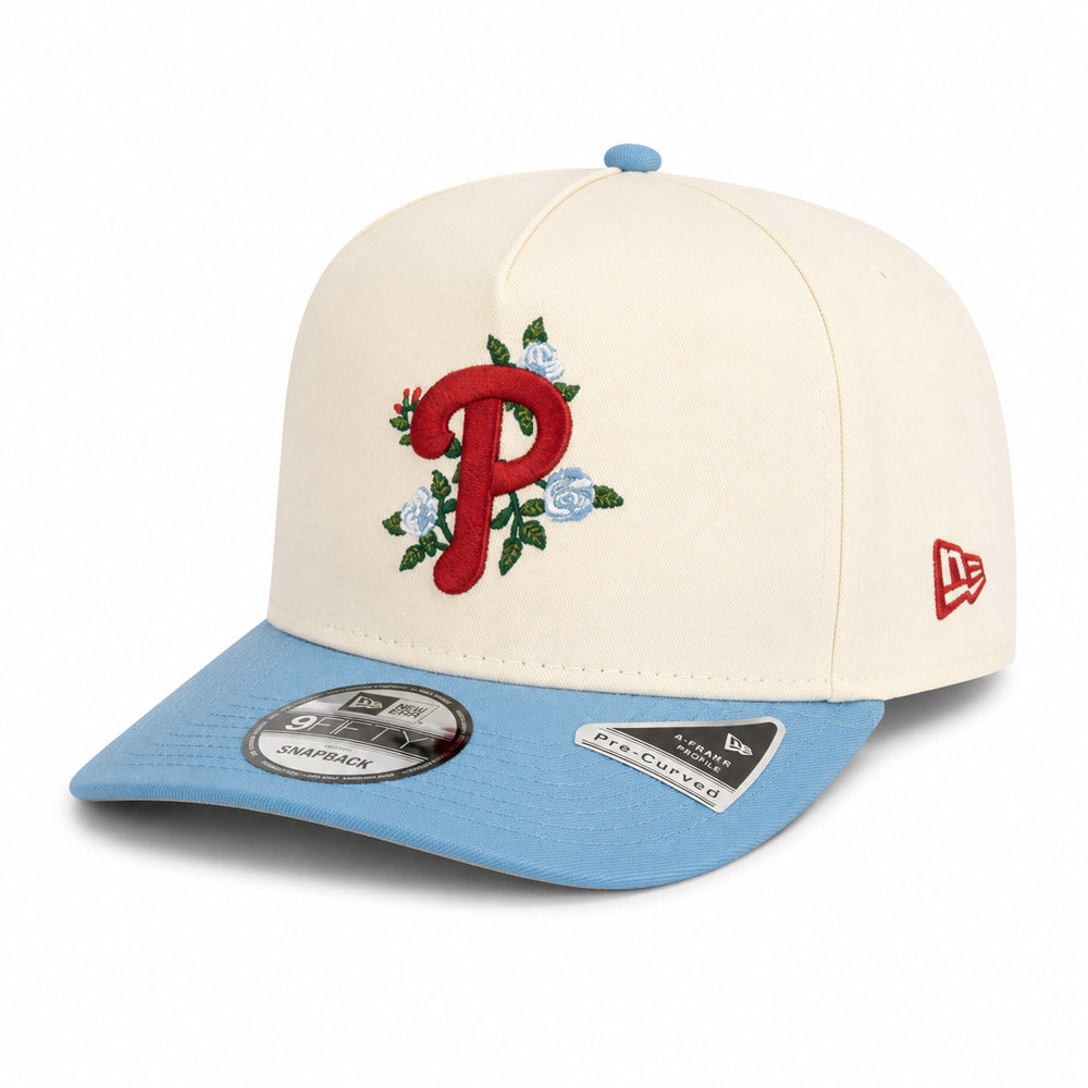MLB Philadelphia Phillies New Era Two-Tone Summer Flower 9FIFTY A-Frame Snapback Hat - Cream