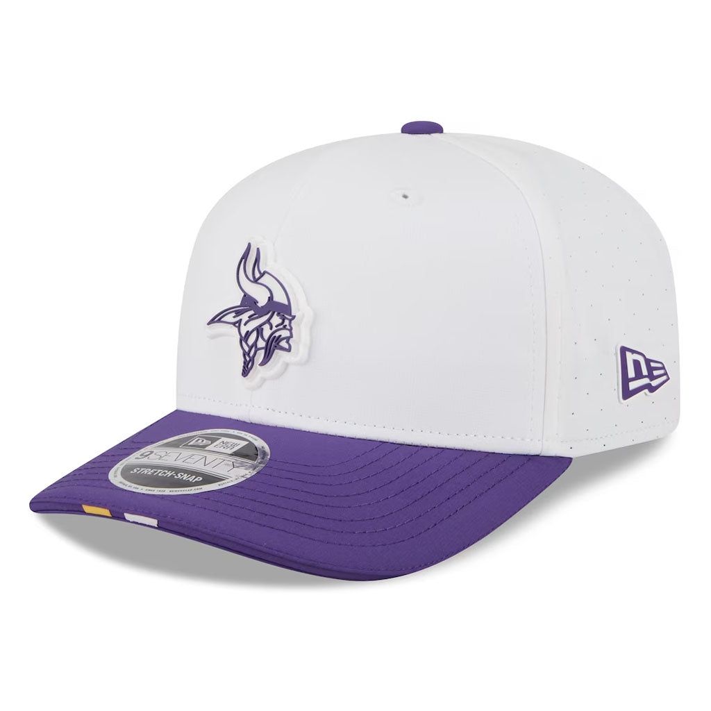 NFL Minnesota Vikings New Era 2025 Training 9SEVENTY Stretch Snap Hat - White