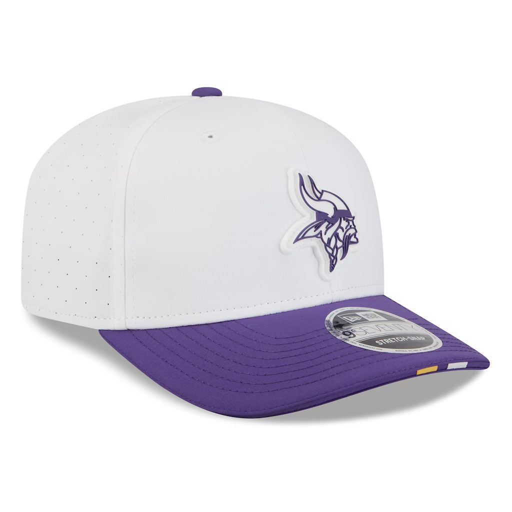 NFL Minnesota Vikings New Era 2025 Training 9SEVENTY Stretch Snap Hat - White