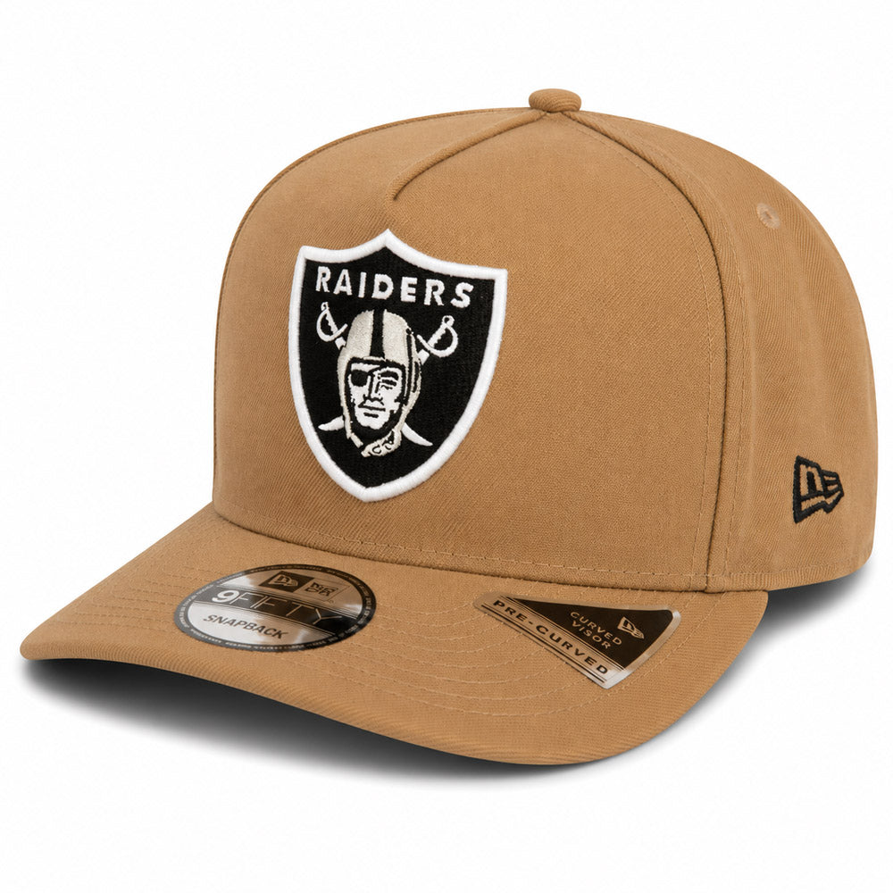 NFL Las Vegas Raiders New Era Khaki 9FIFTY A-Frame Snapback Hat - Khaki