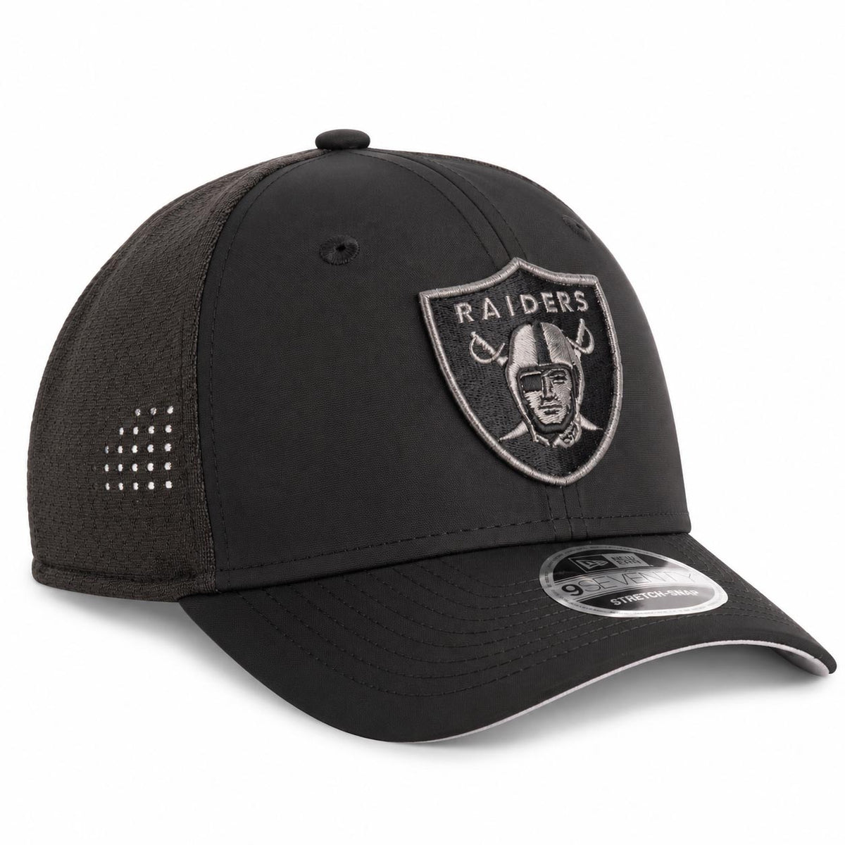 NFL Las Vegas Raiders New Era Black Pearl Trucker 9SEVENTY Stretch-Snap Hat- Black