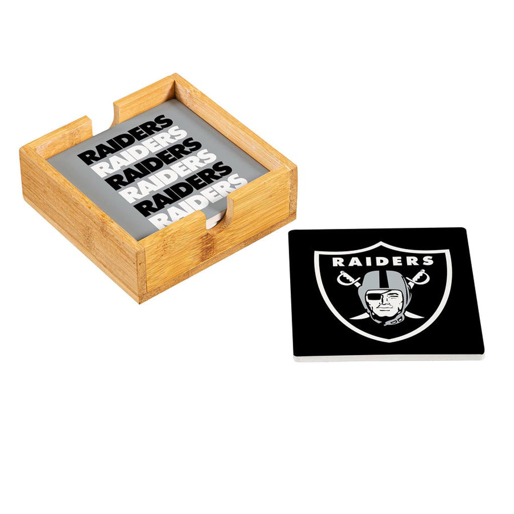 NFL Las Vegas Raiders Evergreen 4-Pack Ceramic Coaster Set