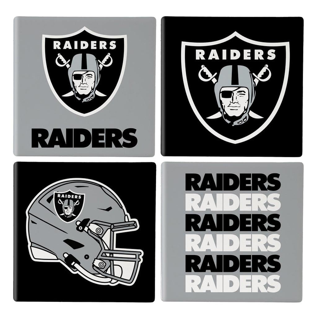 NFL Las Vegas Raiders Evergreen 4-Pack Ceramic Coaster Set