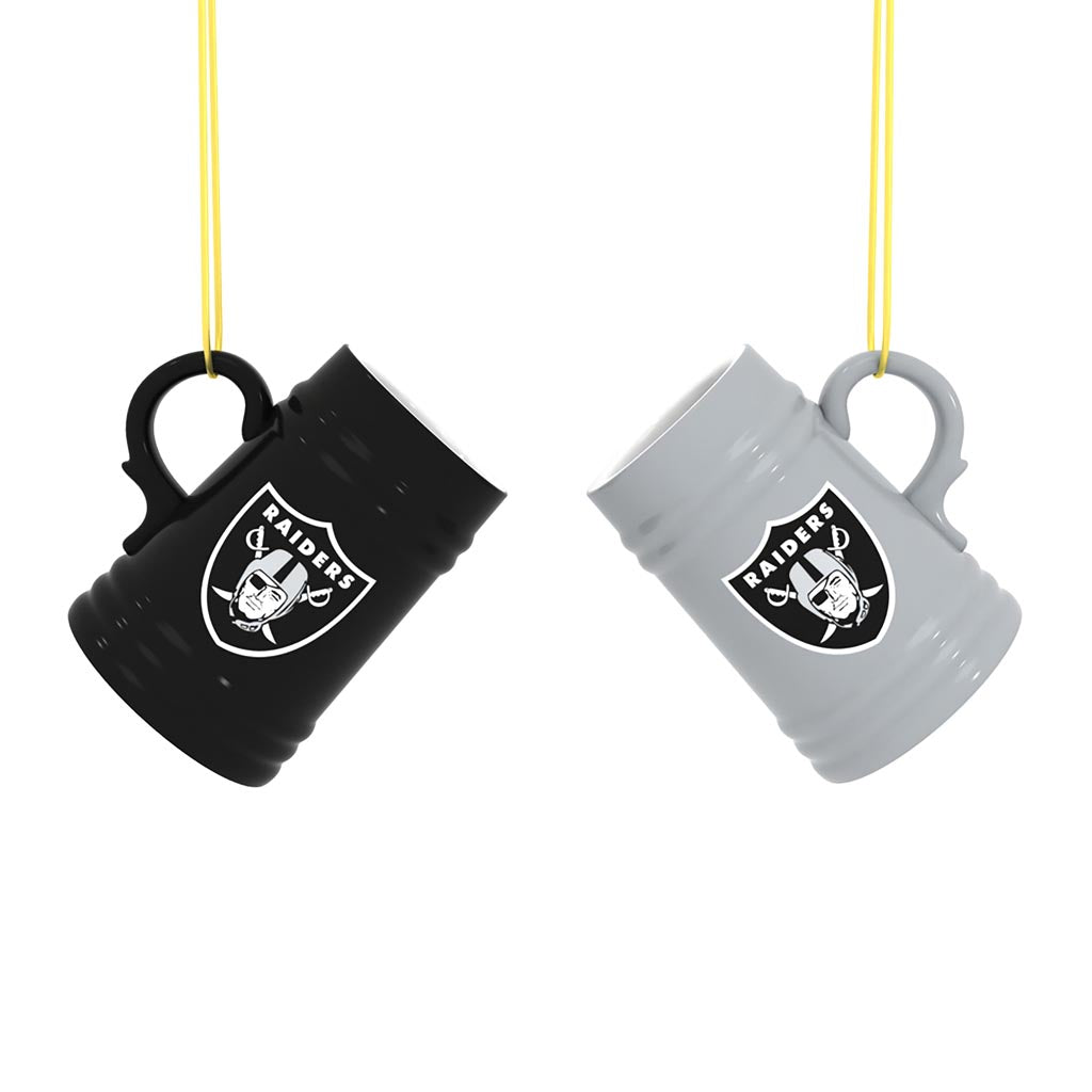 NFL Las Vegas Raiders Evergreen Mini Stein 2-Pack, 3 oz Cup Set - Black/Gray