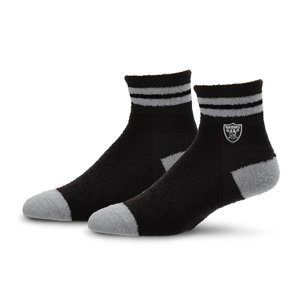 NFL Las Vegas Raiders For Bare Feet Stripe Cozy Socks - Black