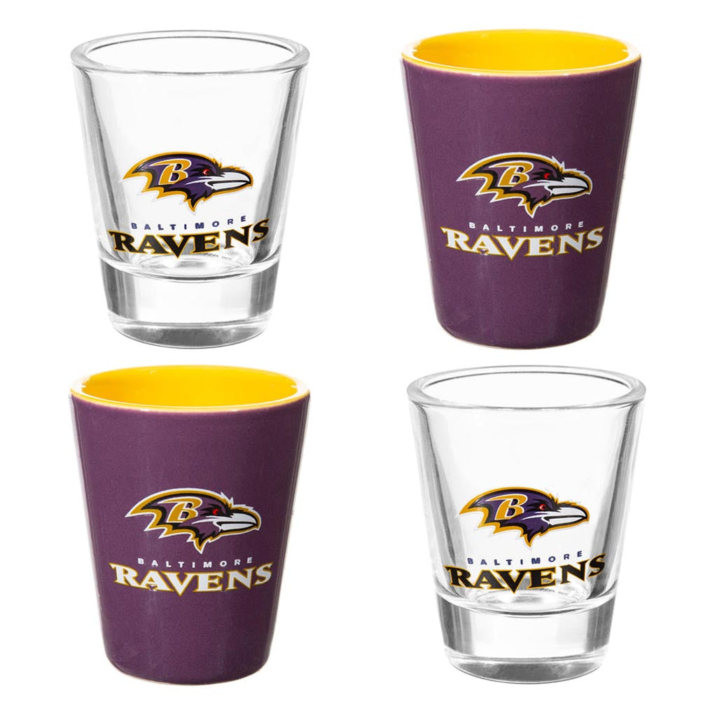 NFL Baltimore Ravens Evergreen 4-Piece Shot Glass Set