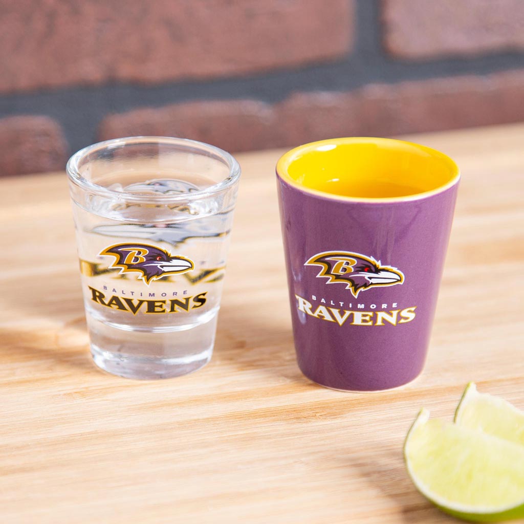 NFL Baltimore Ravens Evergreen 4-Piece Shot Glass Set