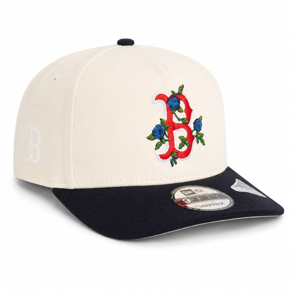 MLB Boston Red Sox New Era Two-Tone Summer Flower 9FIFTY A-Frame Snapback Hat - Cream