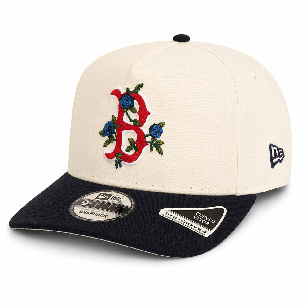 MLB Boston Red Sox New Era Two-Tone Summer Flower 9FIFTY A-Frame Snapback Hat - Cream