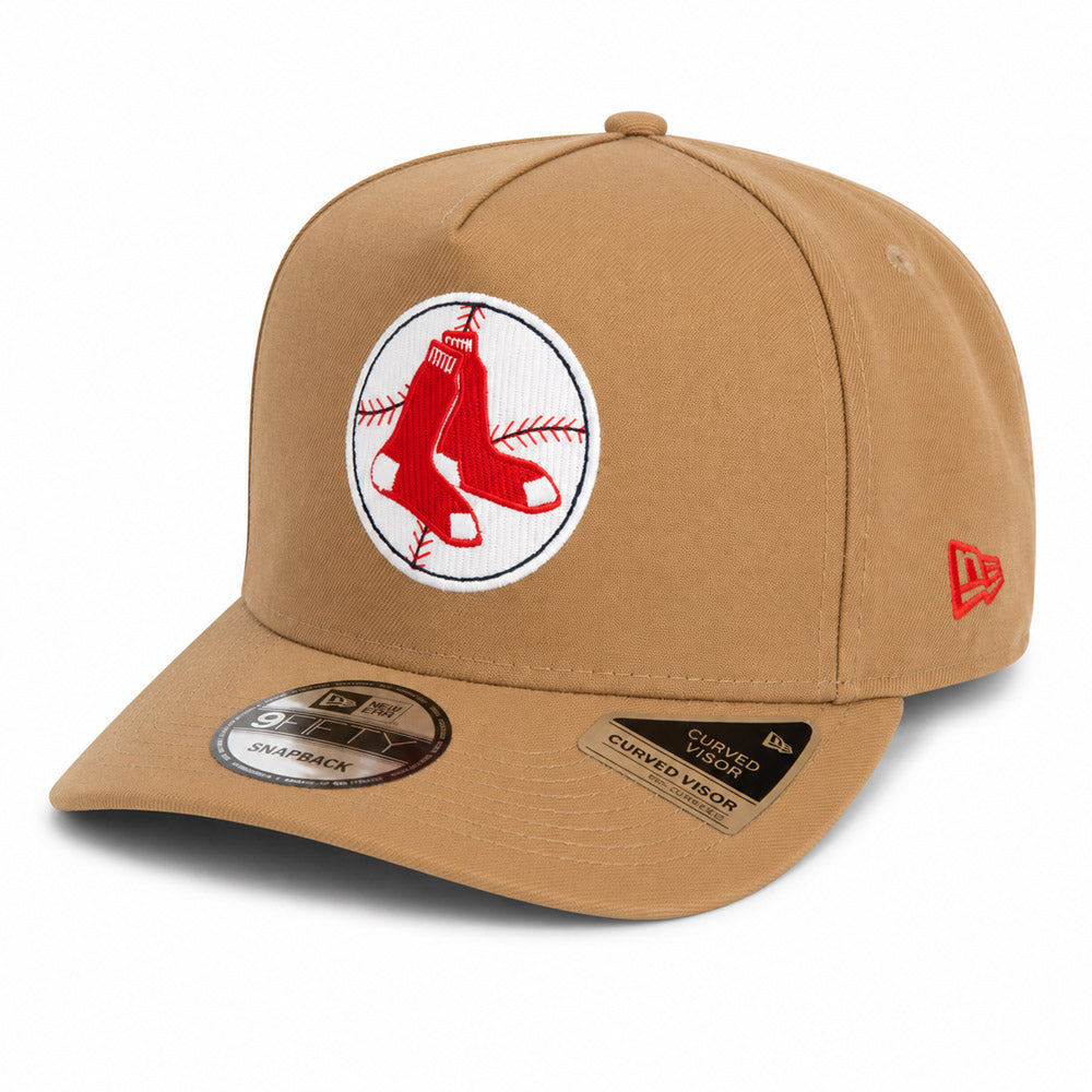 MLB Boston Red Sox New Era Cooperstown Khaki 9FIFTY A-Frame Snapback Hat - Khaki