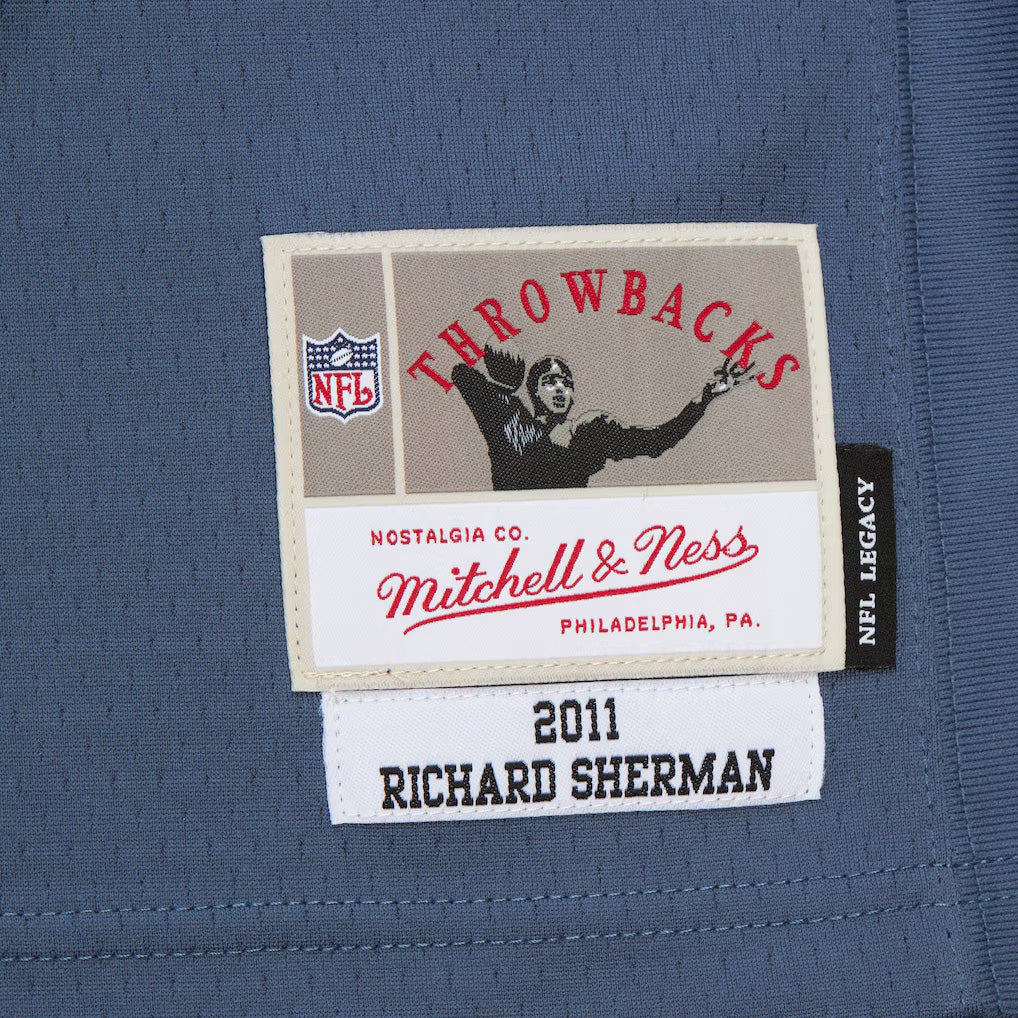 NFL Seattle Seahawks Richard Sherman Mitchell & Ness 2010 Legacy Jersey- Navy