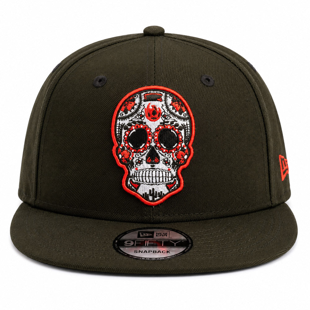 USL Phoenix Rising New Era Red Outline Skull 9FIFTY Snapback Hat- Black