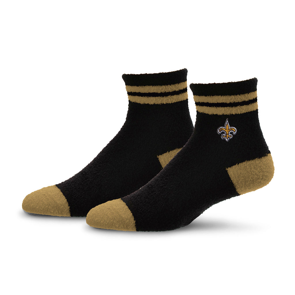 NFL New Orleans Saints For Bare Feet Stripe Cozy Socks - Black