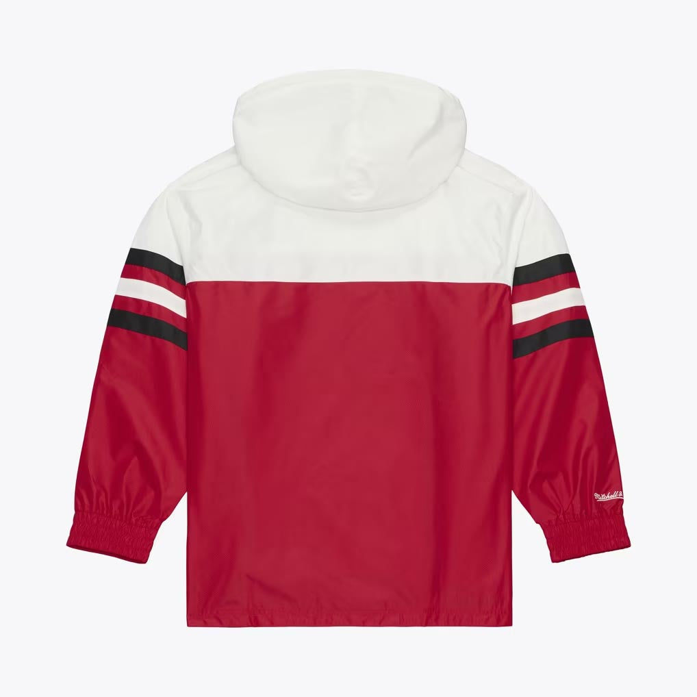 NFL San Francisco 49ers Mitchell & Ness Head Coach Lightweight Windbreaker Jacket- Red