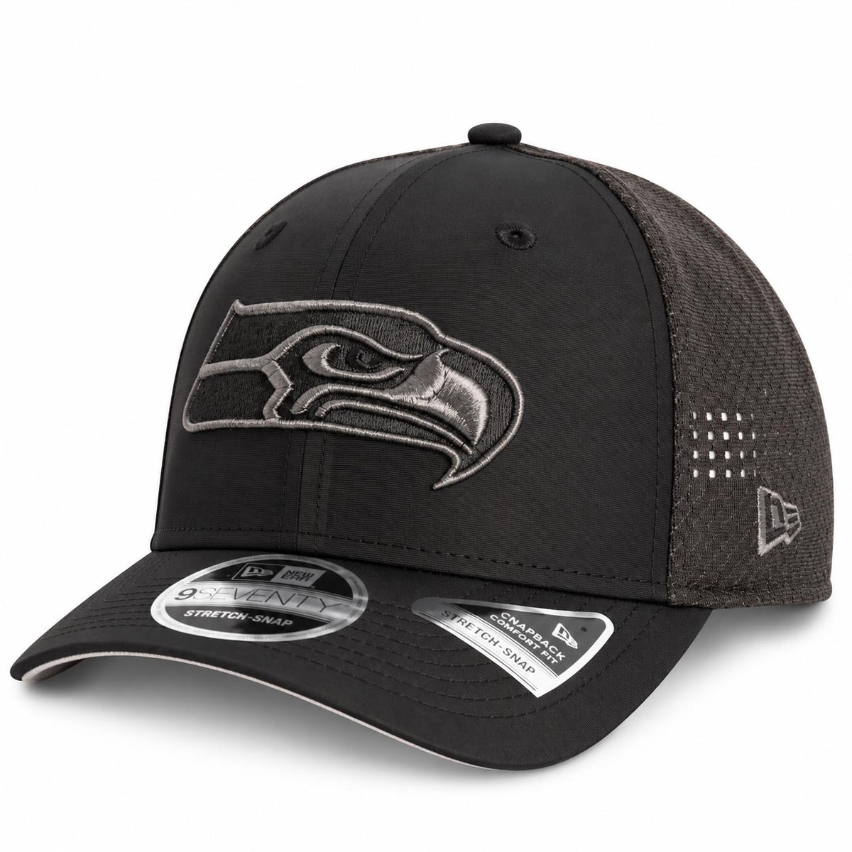 NFL Seattle Seahawks New Era Black Pearl Trucker 9SEVENTY Stretch-Snap Hat- Black