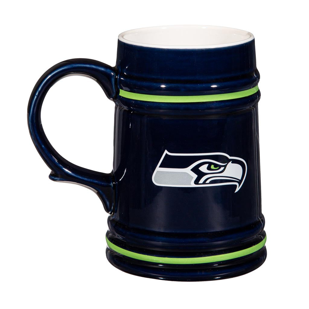 NFL Seattle Seahawks Evergreen 24oz Ceramic Stein Cup - Navy