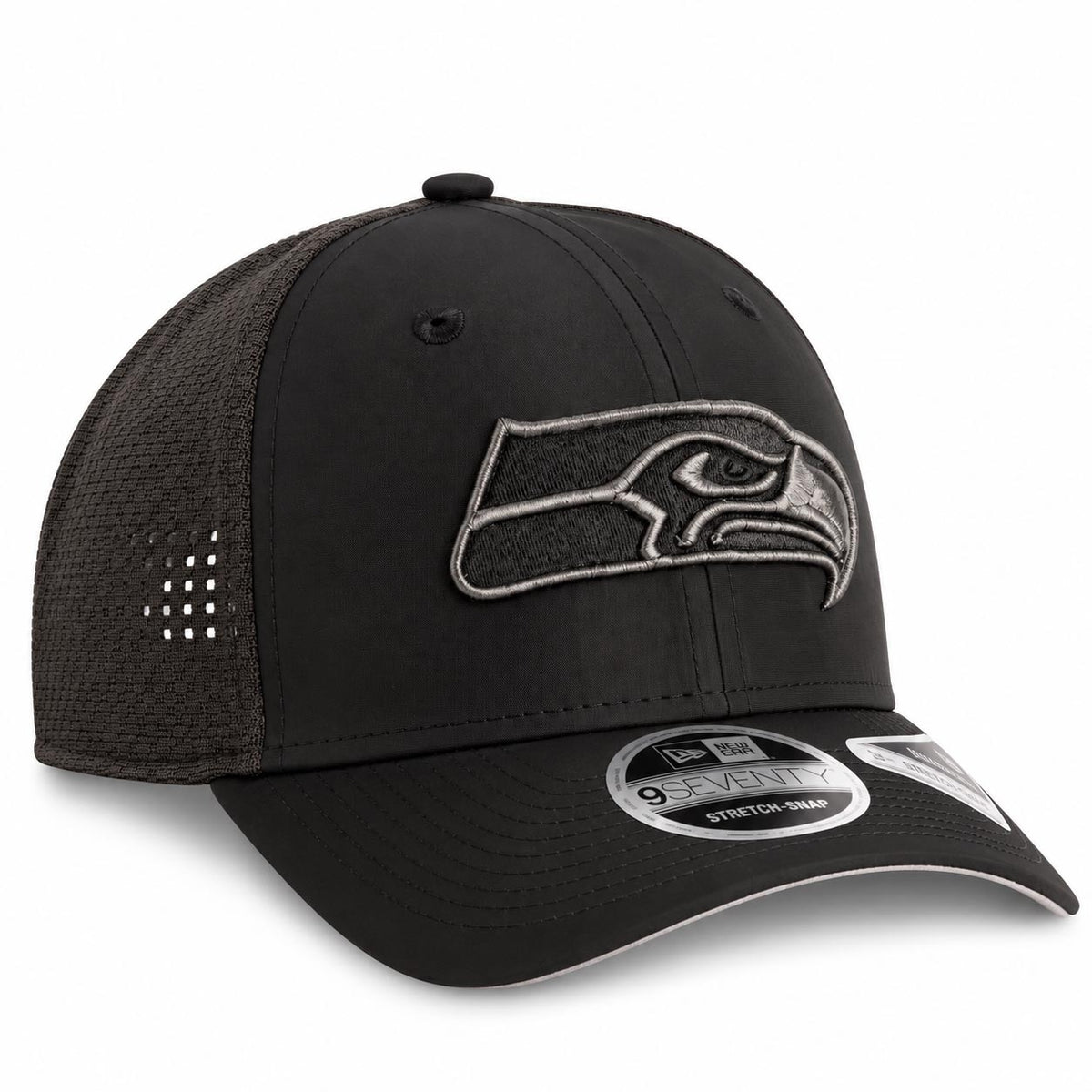 NFL Seattle Seahawks New Era Black Pearl Trucker 9SEVENTY Stretch-Snap Hat- Black