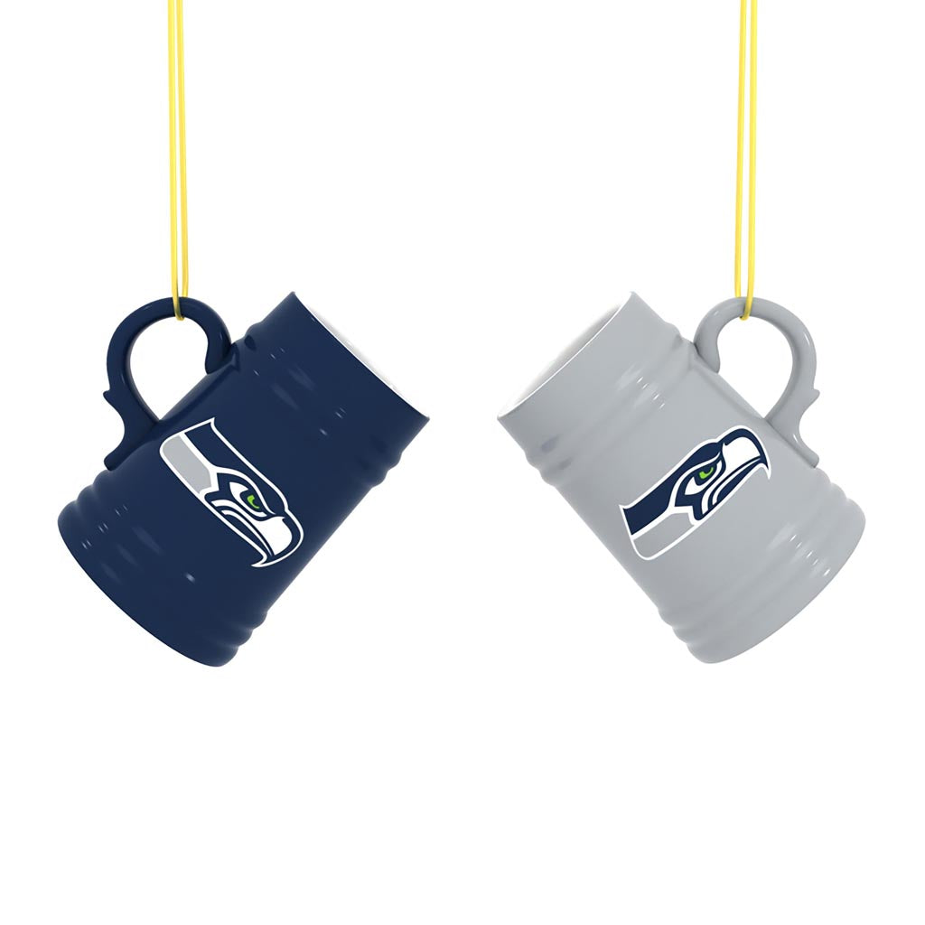 NFL Seattle Seahawks Evergreen Mini Stein 2-Pack, 3 oz Cup Set - Navy/Gray