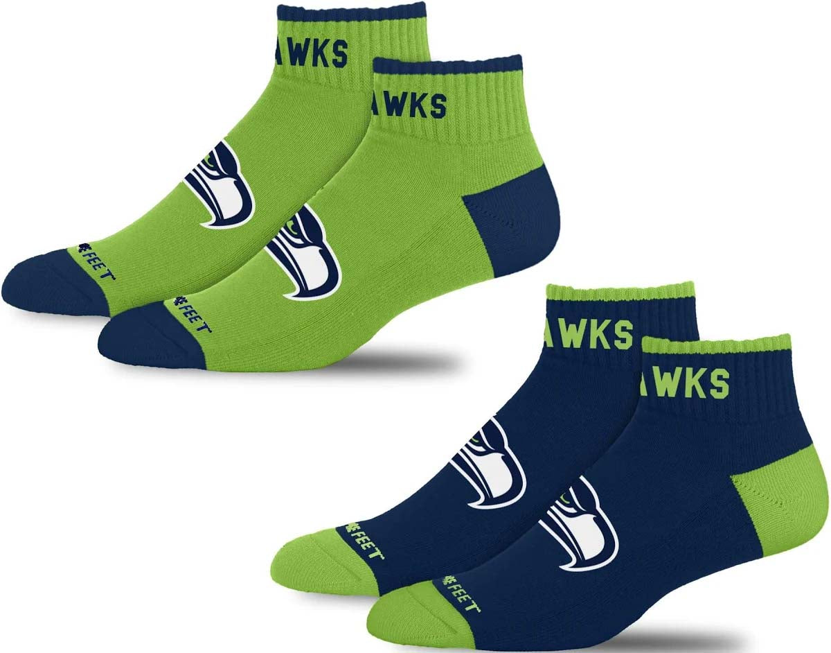 NFL Seattle Seahawks For Bare Feet Front & Center 2-Pack Sock