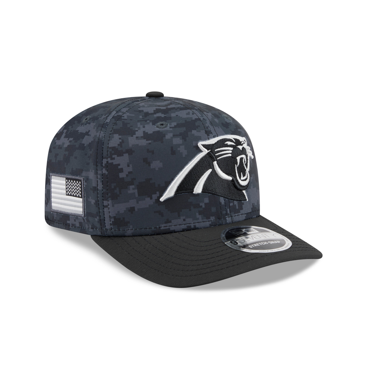 NFL Carolina Panthers New Era 2026 Salute to Service 9SEVENTY Stretch-Snap Hat- Black